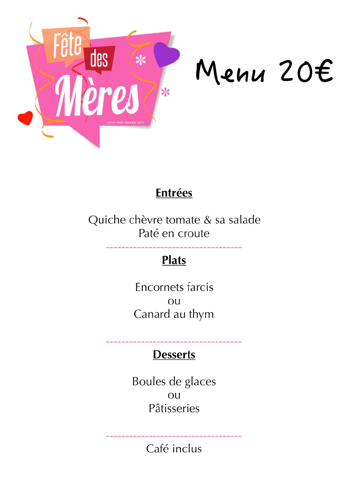 Menu de Le Saint Mathieu
