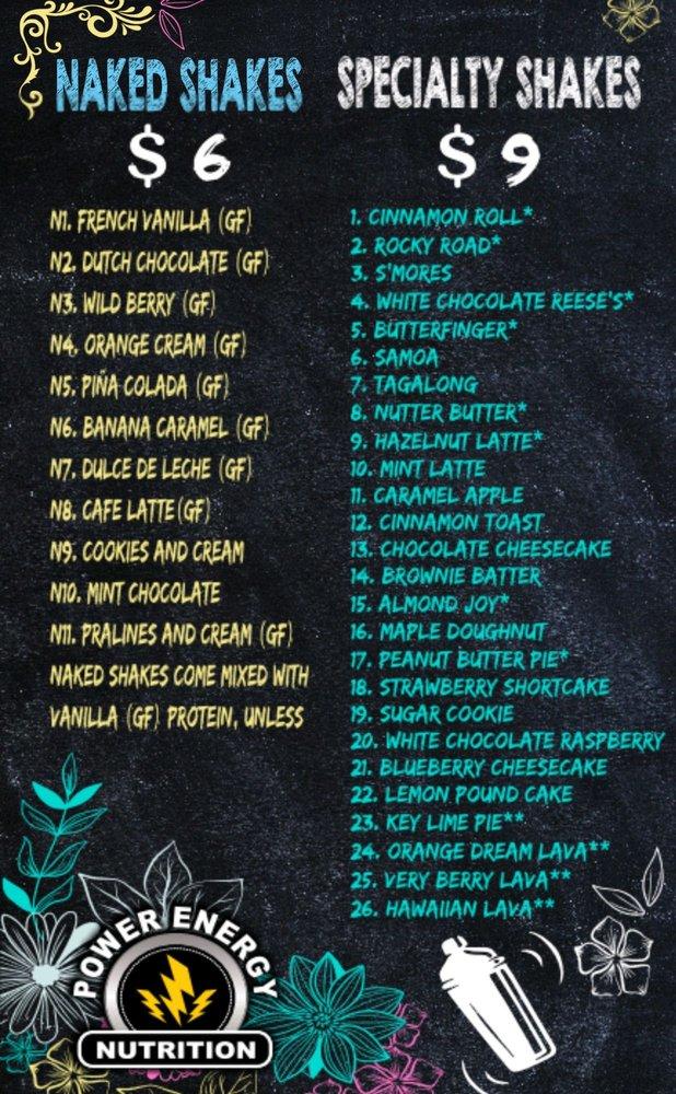 Menu at Power Energy NutritionHerbalife pub & bar, Jacksonville