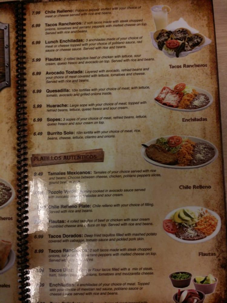 Menu at Birrieria Diaz restaurant, Bethany