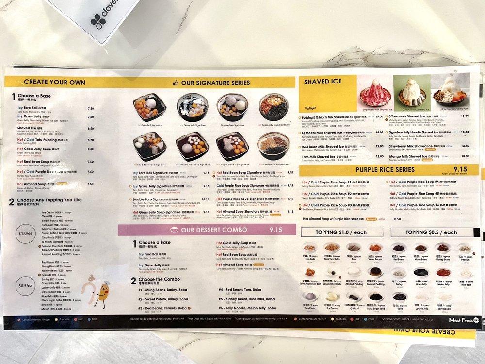 Menu at Meet Fresh desserts, New York City, 8th Ave