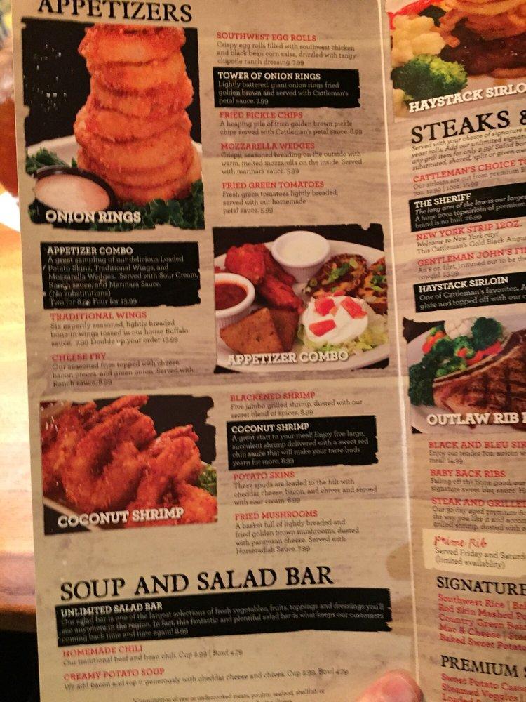 Menu at Cattleman's Roadhouse pub & bar, Georgetown