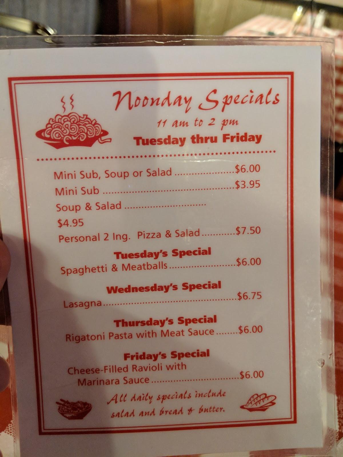 Menu at Giovanni's pub & bar, Fairborn, 215 W Main St