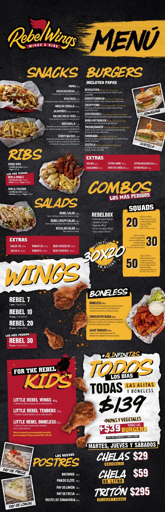 REBEL WINGS pub & bar, Guanajuato - Restaurant menu and reviews