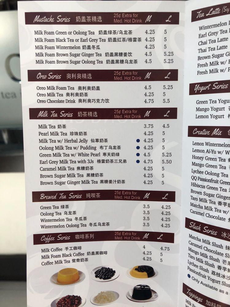 Menu at Gong Cha, Cambridge, 100 Cambridgeside Pl