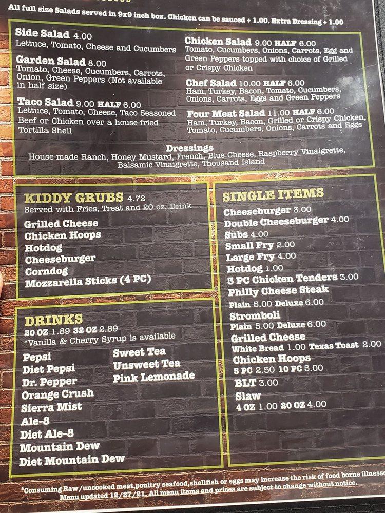 Menu at Backstreet Grub restaurant, Irvine