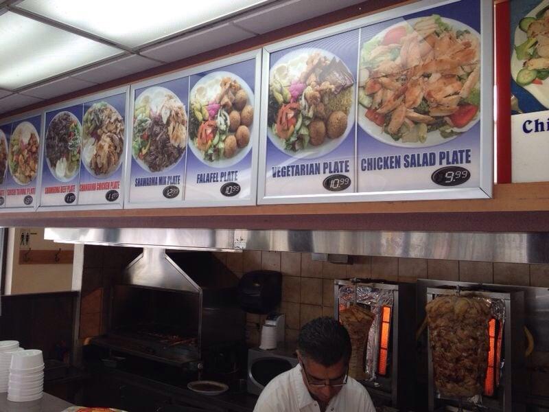 Menu at Shawarma King fast food, Ottawa, 530 Rideau St