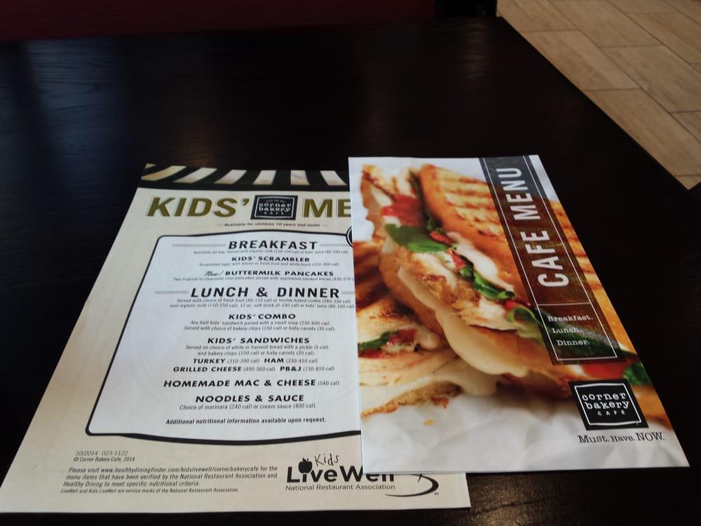Menu at Corner Bakery Cafe, Wauwatosa
