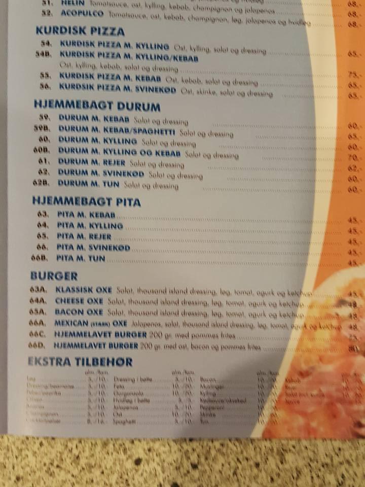presse Solskoldning Intervenere Menu at Harboøre Pizza Og Grill restaurant, Harboøre