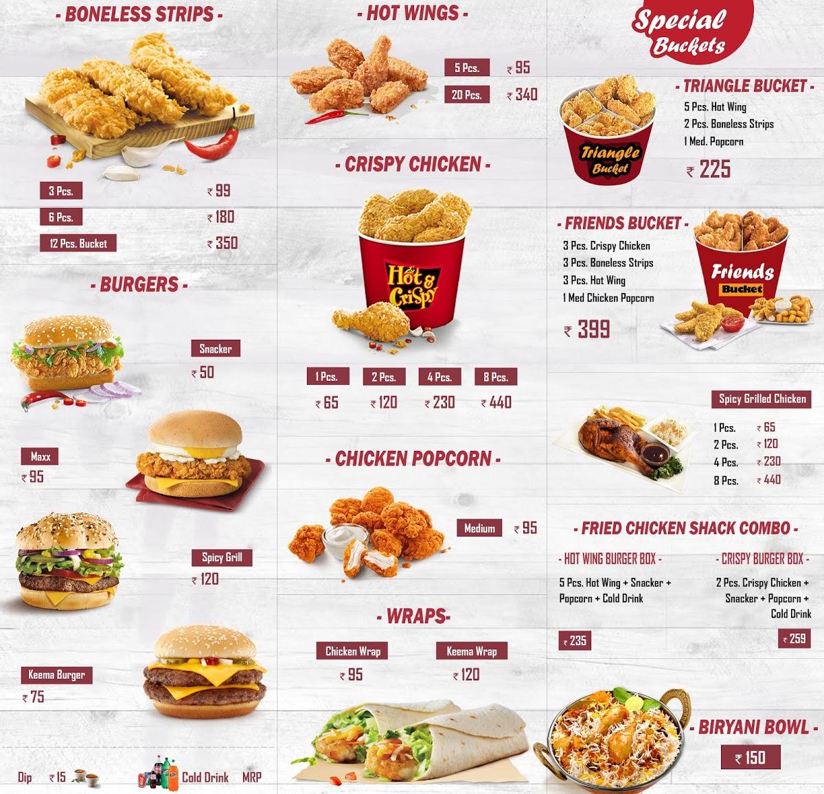 Menu At Fried Chicken Shack, New Delhi, G-7