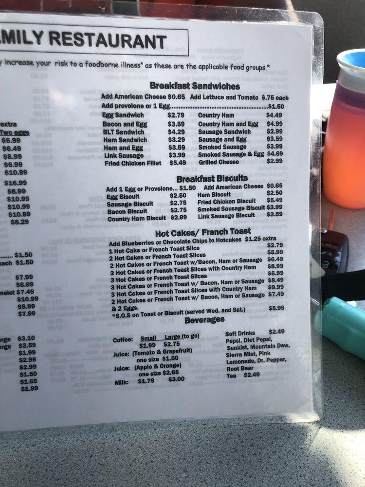 Menu at Lindy's Restaurant, Fayetteville