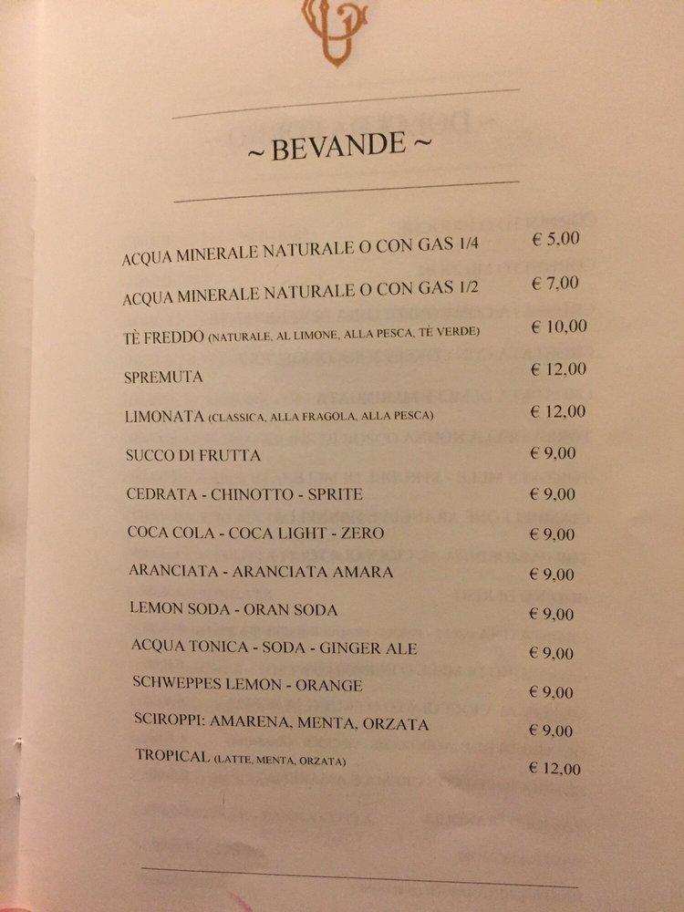 Speisekarte Von Antico Caff Greco Cafe Rom Via Dei Condotti