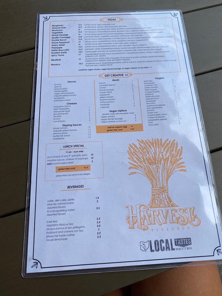 Menu at Harvest Bar + Kitchen Brewery District, Columbus, 940 S Front St