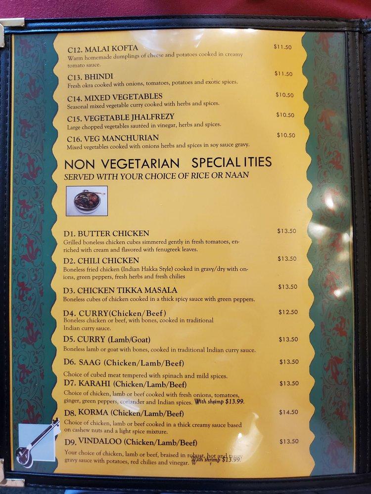 Menu at The Everest Grill Fine Indian Cuisine restaurant, Brantford