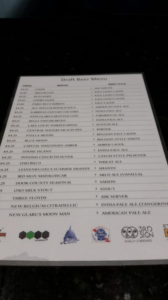 Menu at The Rock Sports Bar and Grille, Sun Prairie