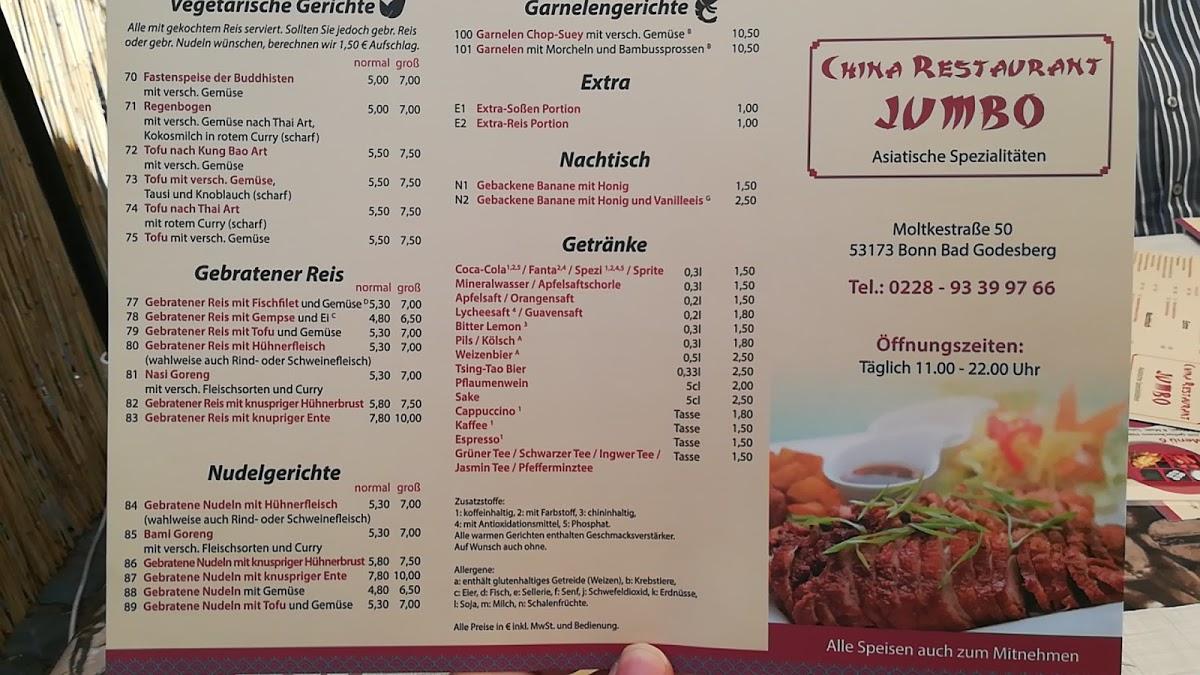 Speisekarte von China Thai Imbiss Jumbo restaurant, Bonn