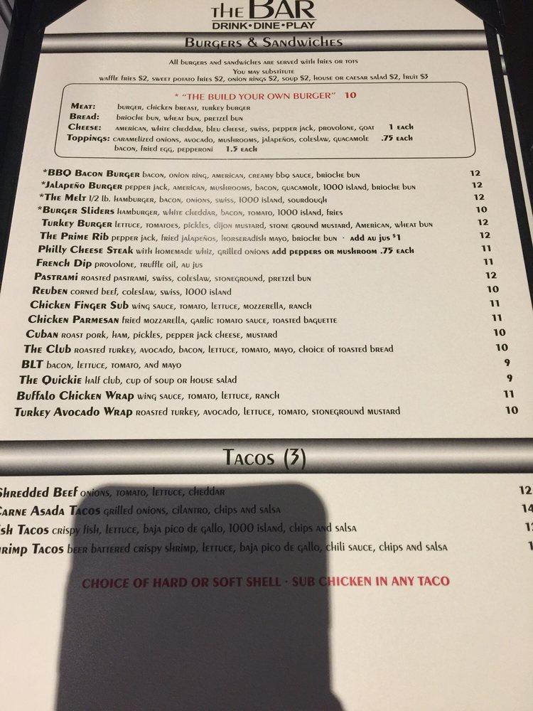 Menu at The Bar Trails Village, Las Vegas, Village Center Cir