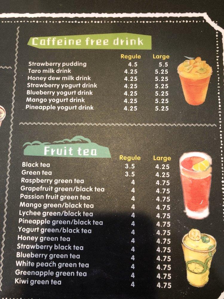 Menu at Tea Yard cafe, Oak Lawn