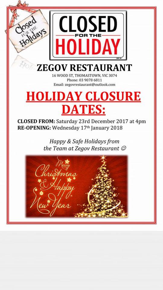 Zegov Restaurant in Thomastown Restaurant menu and reviews