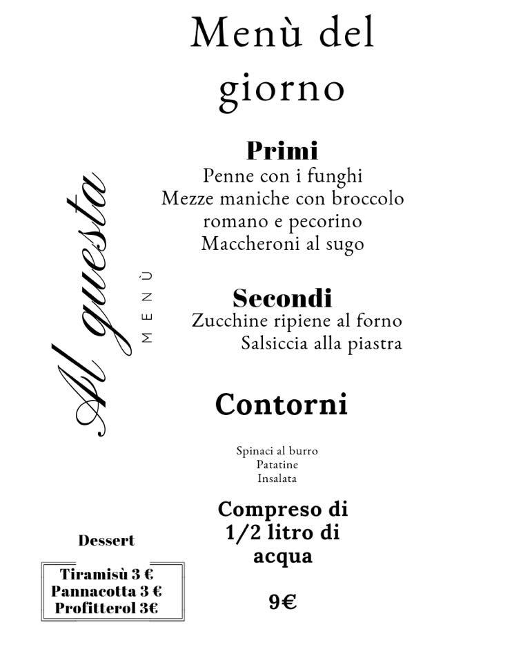 Menu di Al Guesta Ristorante 