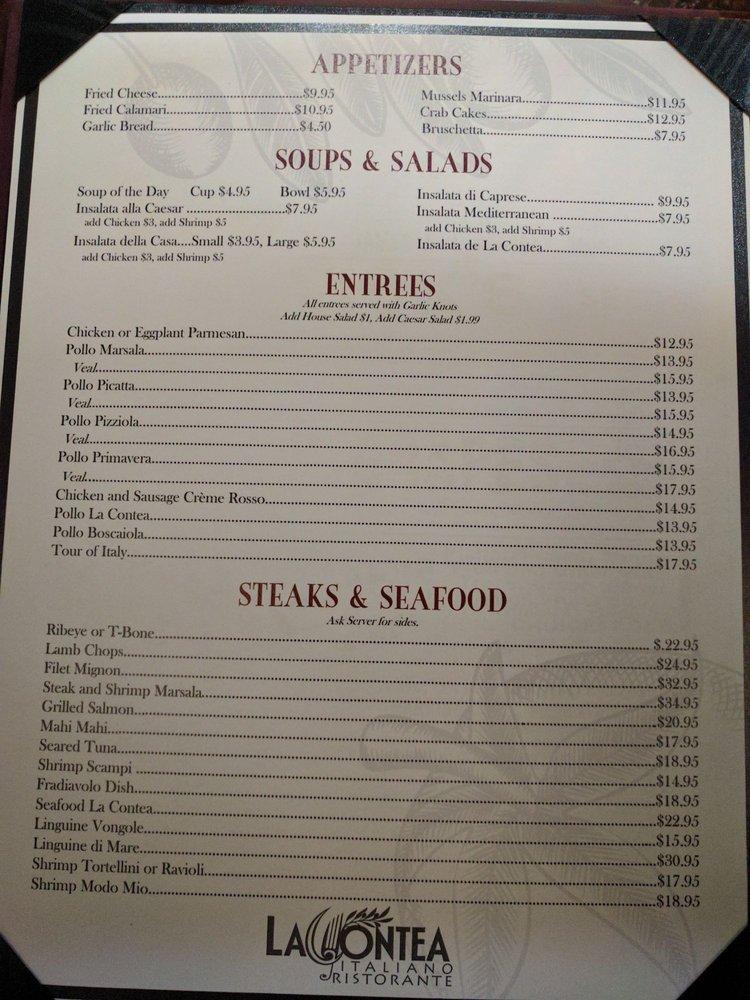 Menu at La Contea Italiano Ristorante pizzeria, Baton Rouge