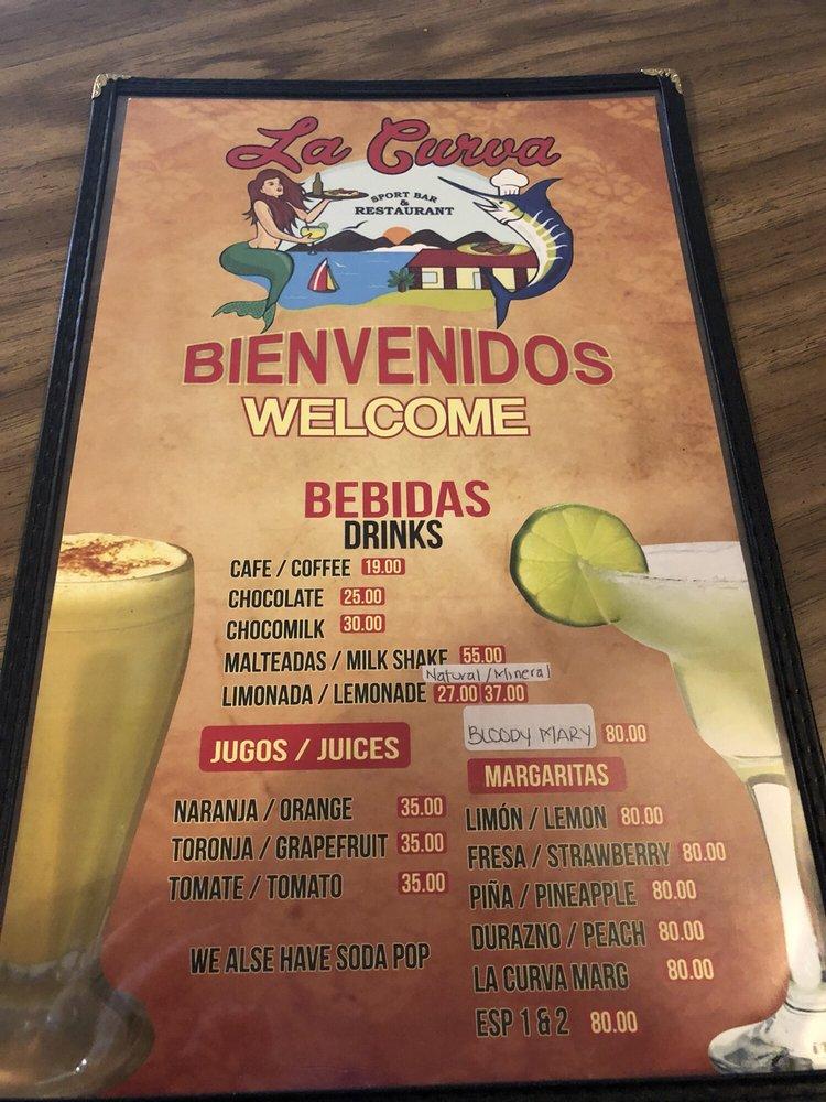 Menu at La Curva Restaurant & Sport Bar, Puerto Peñasco