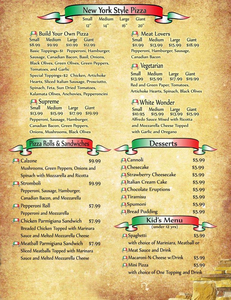 Menu at Adriano's Italian Restaurant, Plano, Alma Dr
