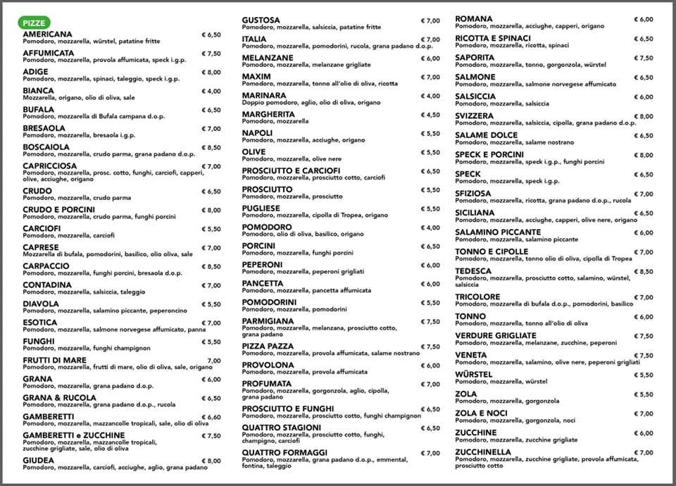 Menu di Happy Pizza 