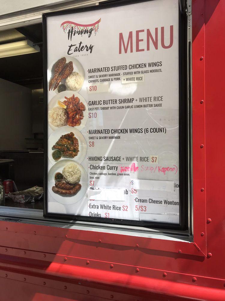 Menu at Hmong Eatery, Minneapolis