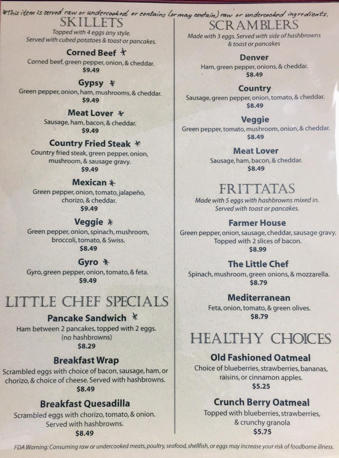 Menu at Sofia's Kitchen restaurant, Angola, N Wayne St