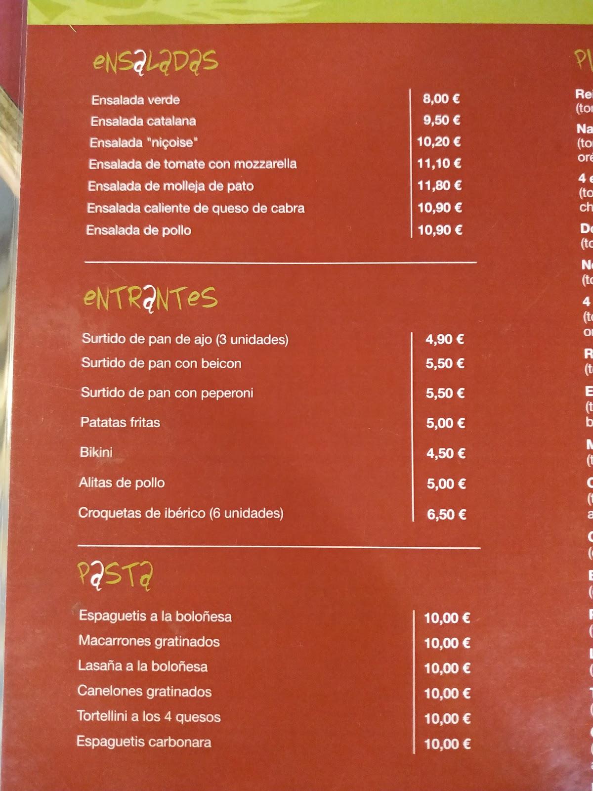 Menu at PIZZERIA L AVET Soldeu