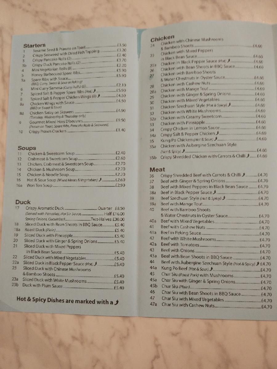 Menu at The Happy Chef Chinese fast food, Seaford