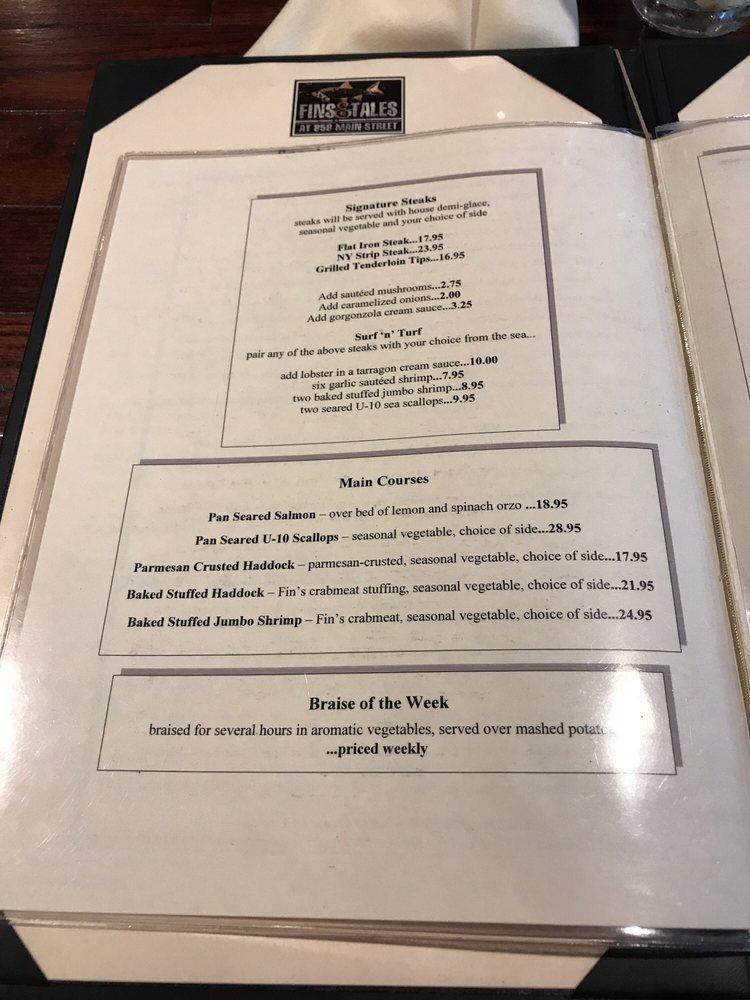 Menu at Fins & Tales pub & bar, Southbridge