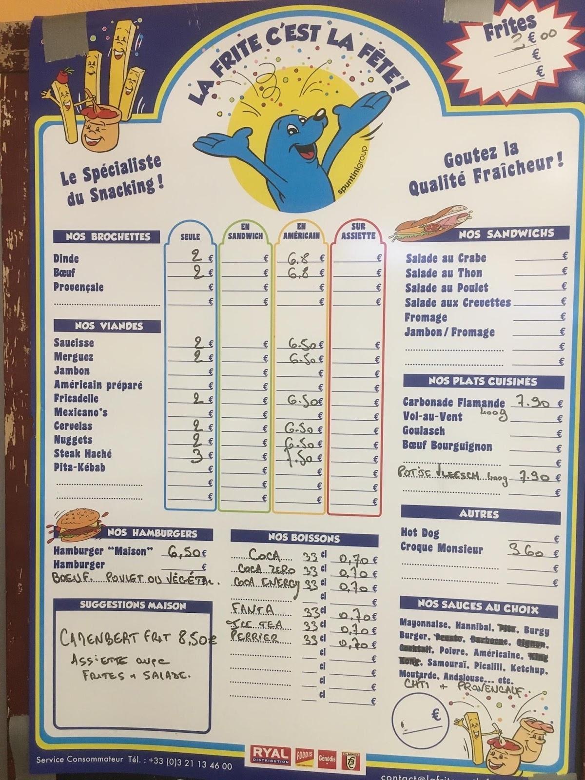 Menu au La Trousse bière restaurant, Zudausques