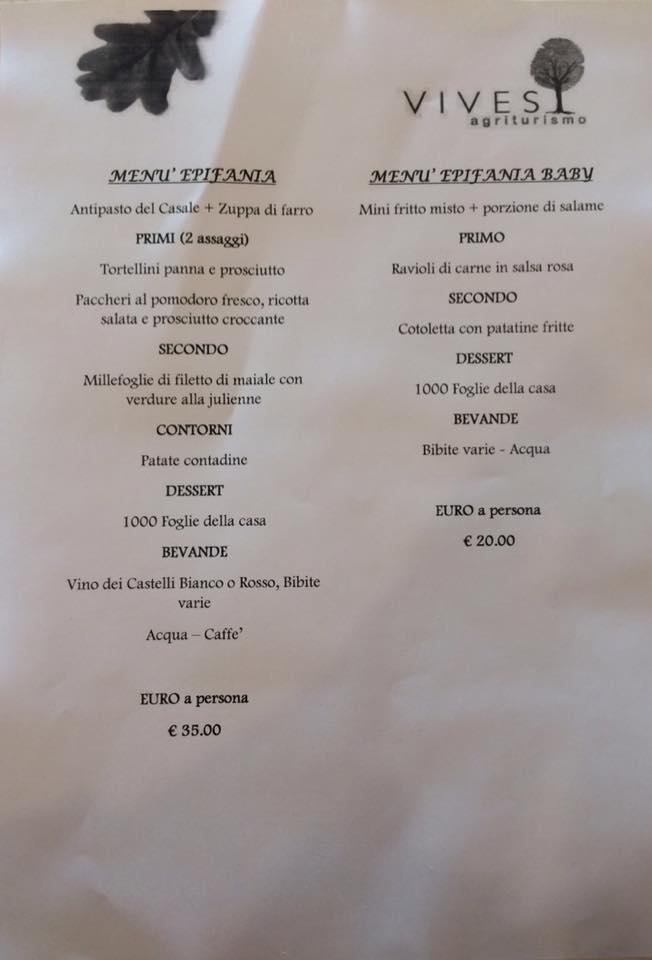 Menu di Vives Agriturismo 