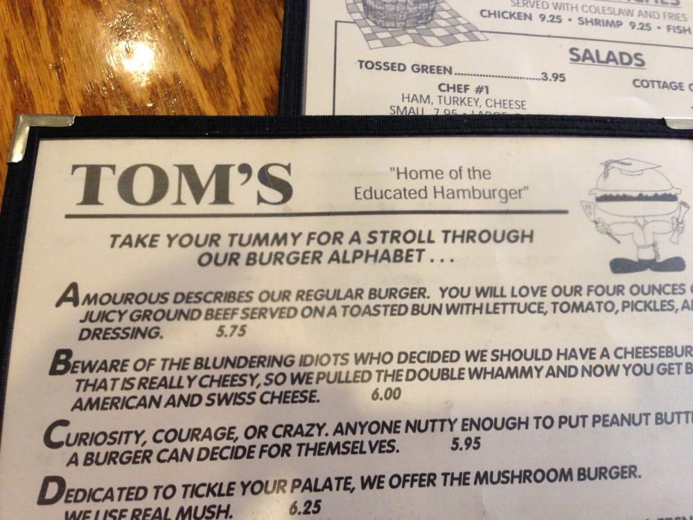 Menu at Tom's restaurant, Lompoc, 115 E College Ave 13