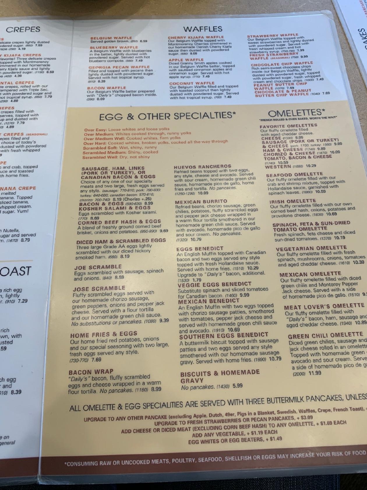 Menu at The Original Pancake House Fairview Park restaurant, Fairview
