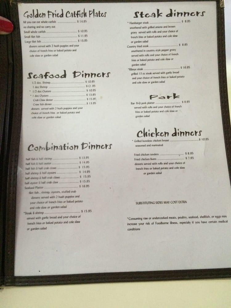 Menu at Dixie Catfish restaurant, Atmore, AL21