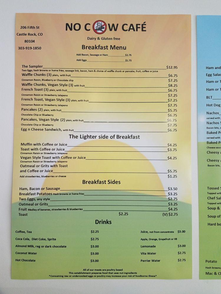 Menu At No Cow Cafe Gluten Dairy Free Bakery Castle Rock menu-at-no-cow-cafe-gluten-dairy-free-bakery-castle-rock