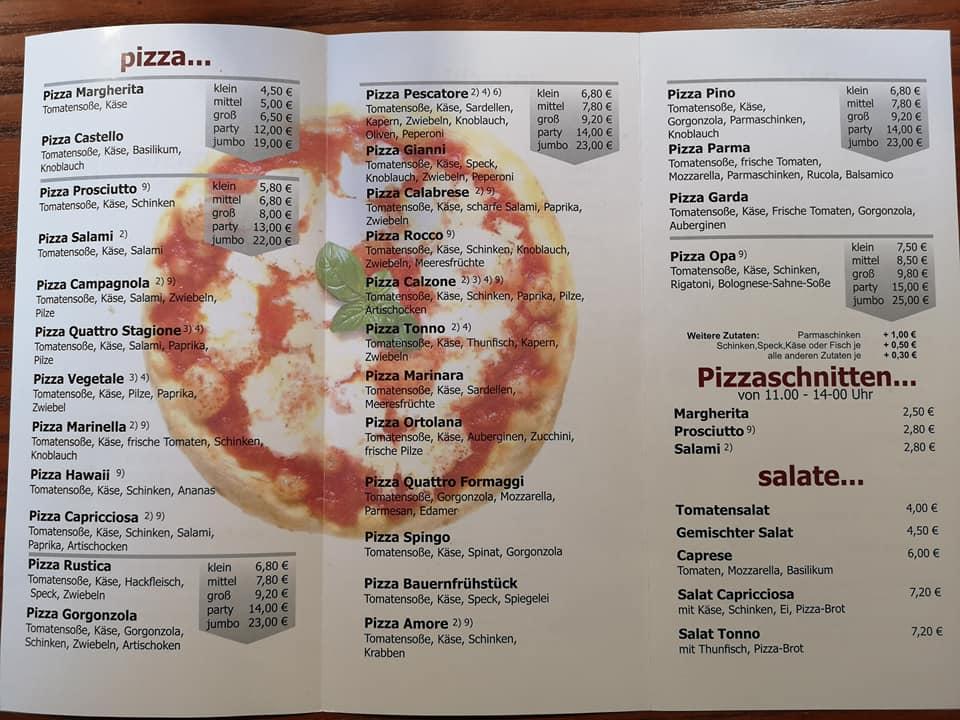 Speisekarte von pizza pasta... e basta!, Plüderhausen