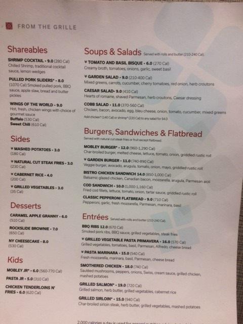 Menu at Garden Grille & Bar - Hilton Garden Inn, Findlay