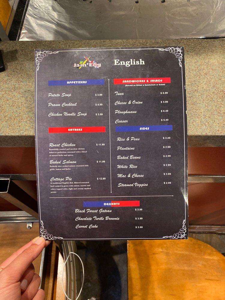 Menu at JamEng Caribbean And English Cuisine pub & bar, Orlando