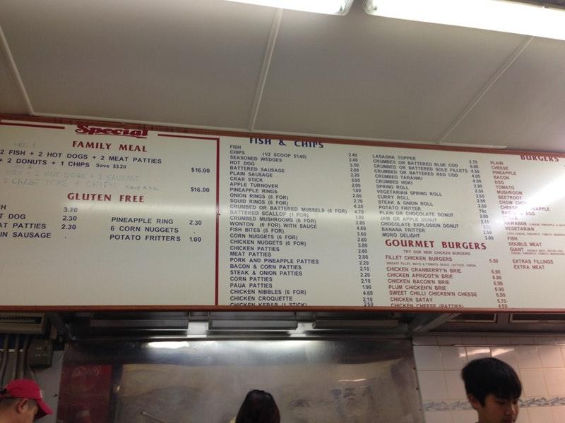 Menu at Kaiapoi Fish & Chips & Burgers restaurant, Kaiapoi