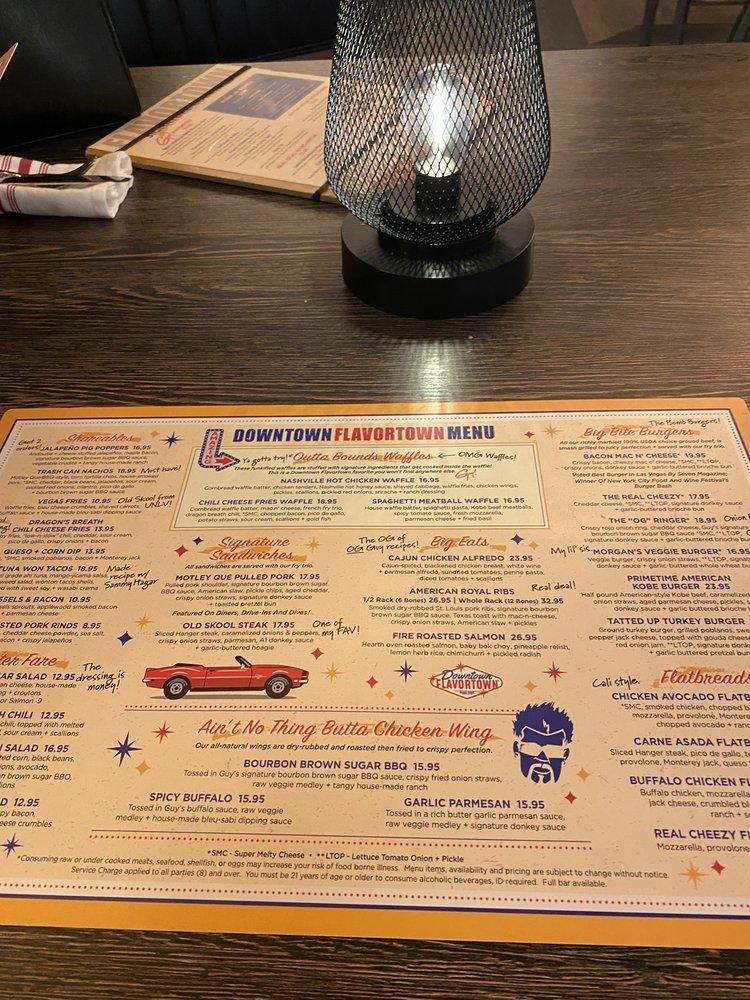 Menu at Downtown Flavortown restaurant, Pigeon