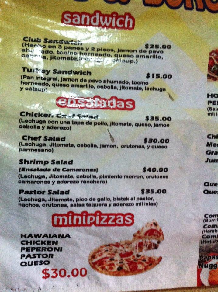Carta del restaurante Tut's Taco & Burger Grill, Ario del Rosales
