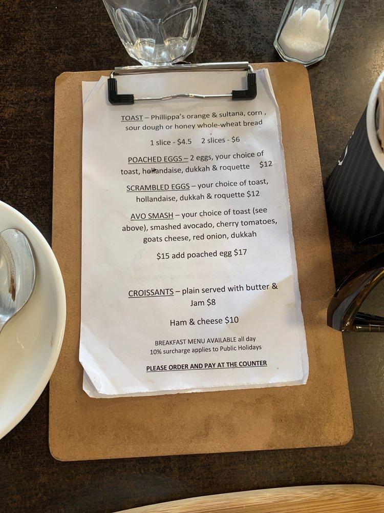 Carta del café Red Annex, Traralgon