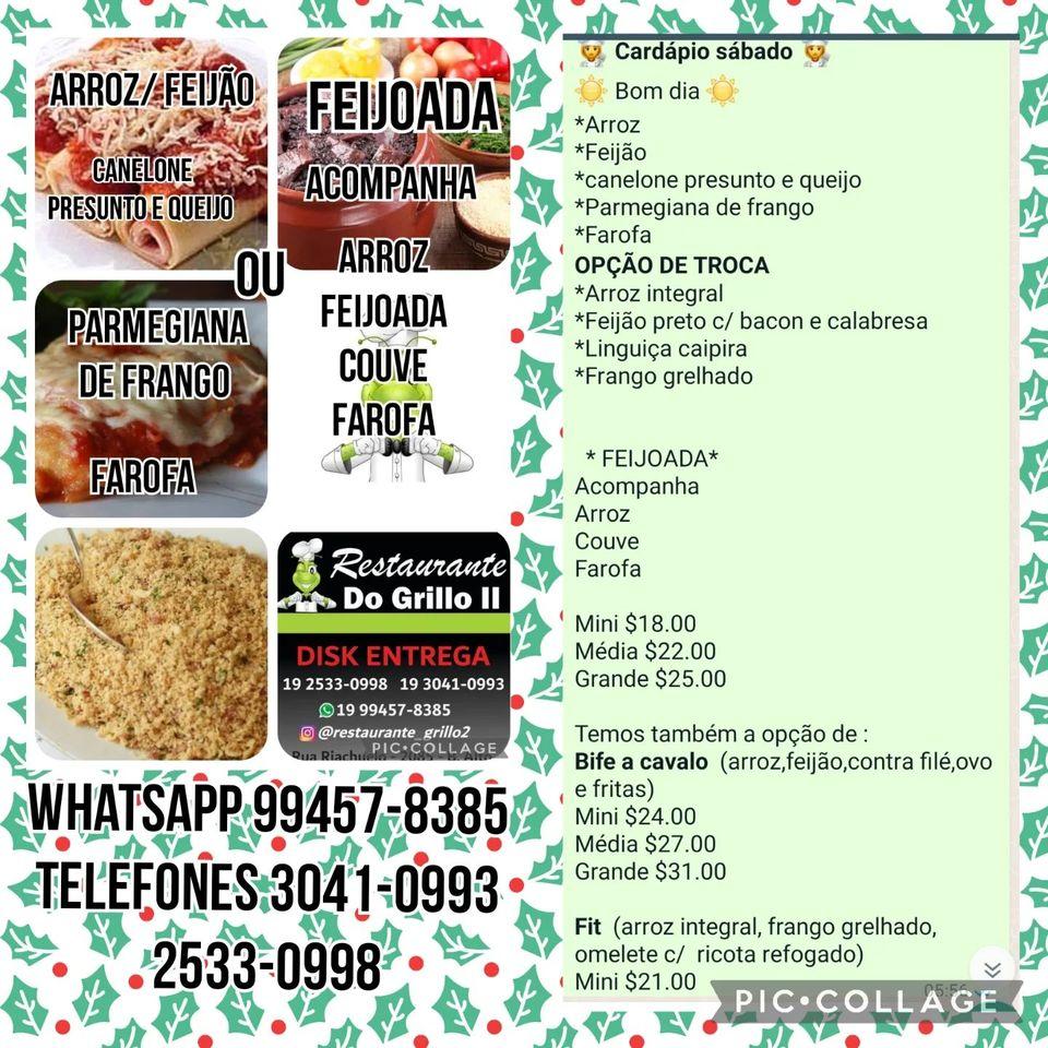 Restaurante Do Grillo 2 cardápio