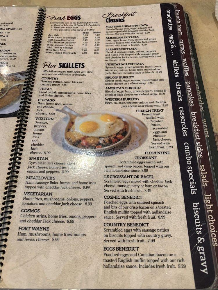 Menu at Cosmos Restaurant, Fort Wayne, Lima Rd