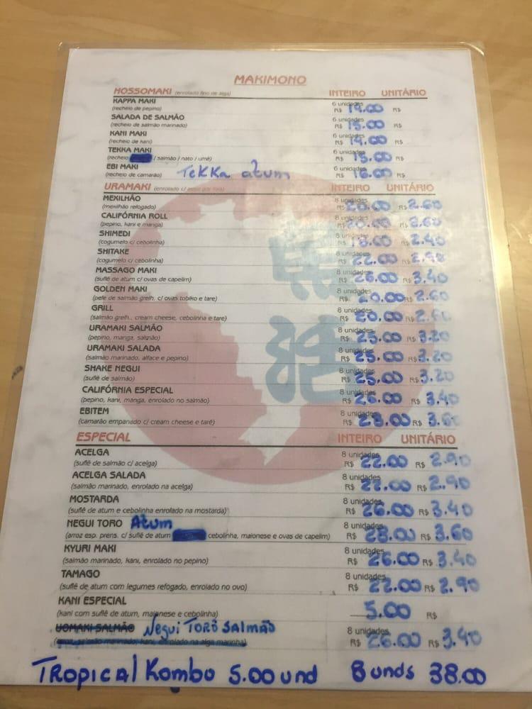 Uo Katsu cardápio