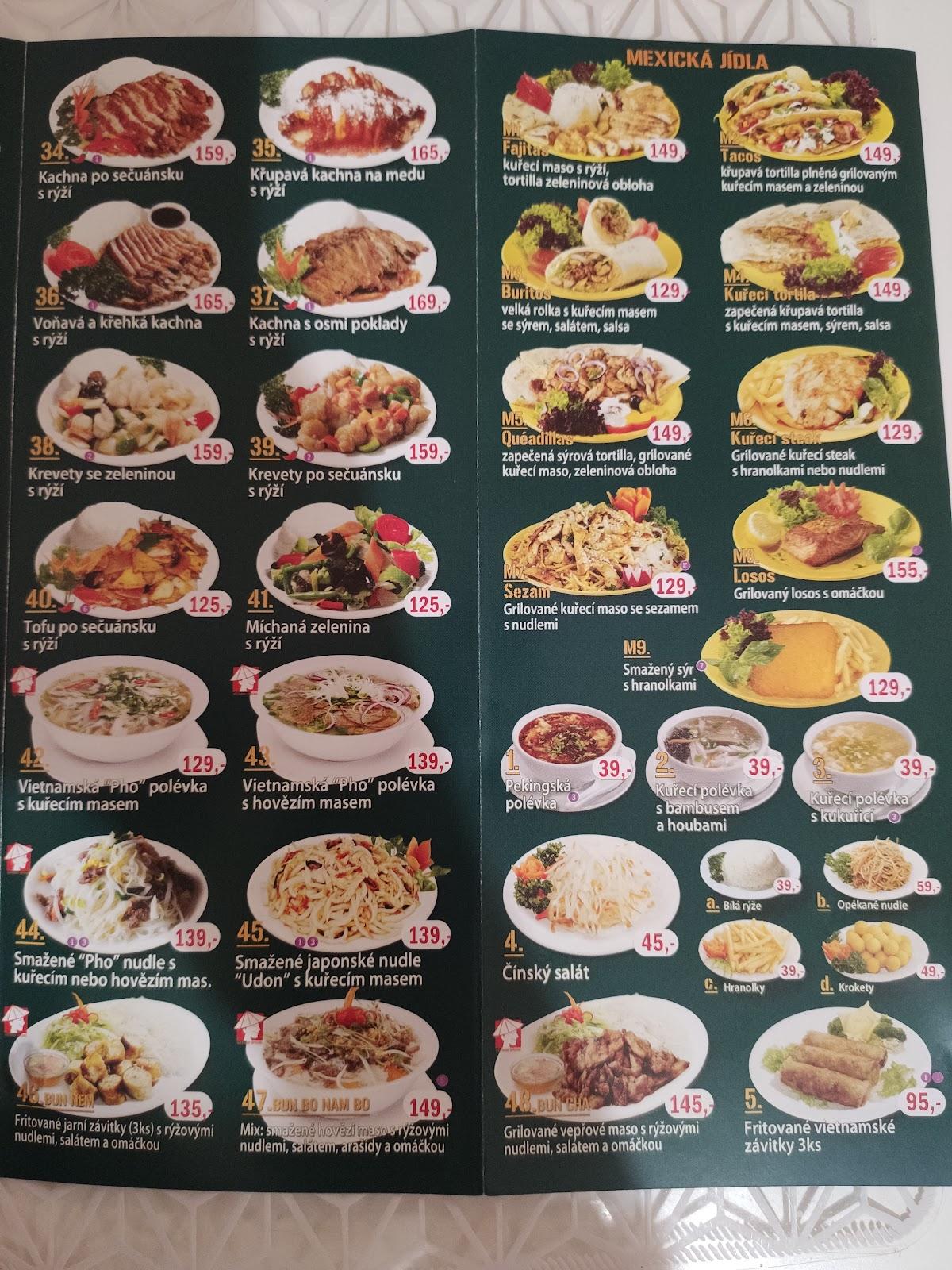Menu at Asian Wok restaurant, Ovčáry