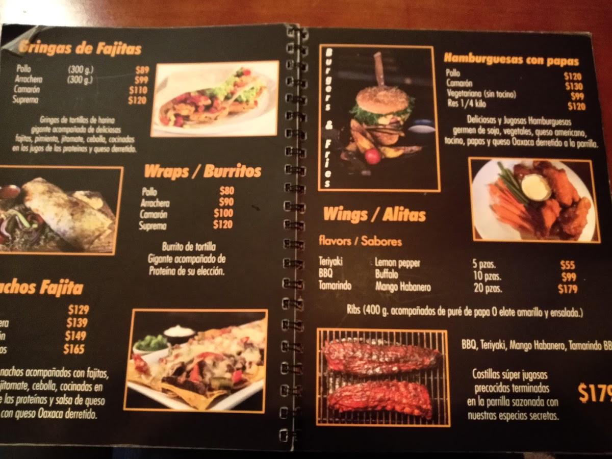 Carta de Buffalo wings sports bar, Guadalajara